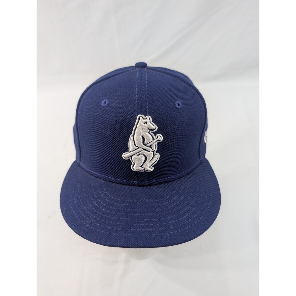 Chicago Cubs Hat Cap Fitted 6 7/8 Blue MLB‎ Baseball Cooperstown New Era 59FIFTY